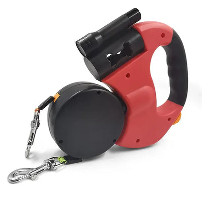 Retractable Double Dog Leash – Reflective 360° Swivel, LED Light & No-Tangle Pet Lead for Small Dogs