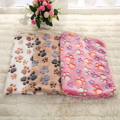 🐾 Dogzeno™ Soft Paw Print Pet Blanket
