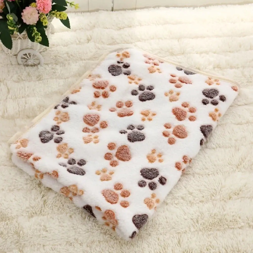 🐾 Dogzeno™ Soft Paw Print Pet Blanket