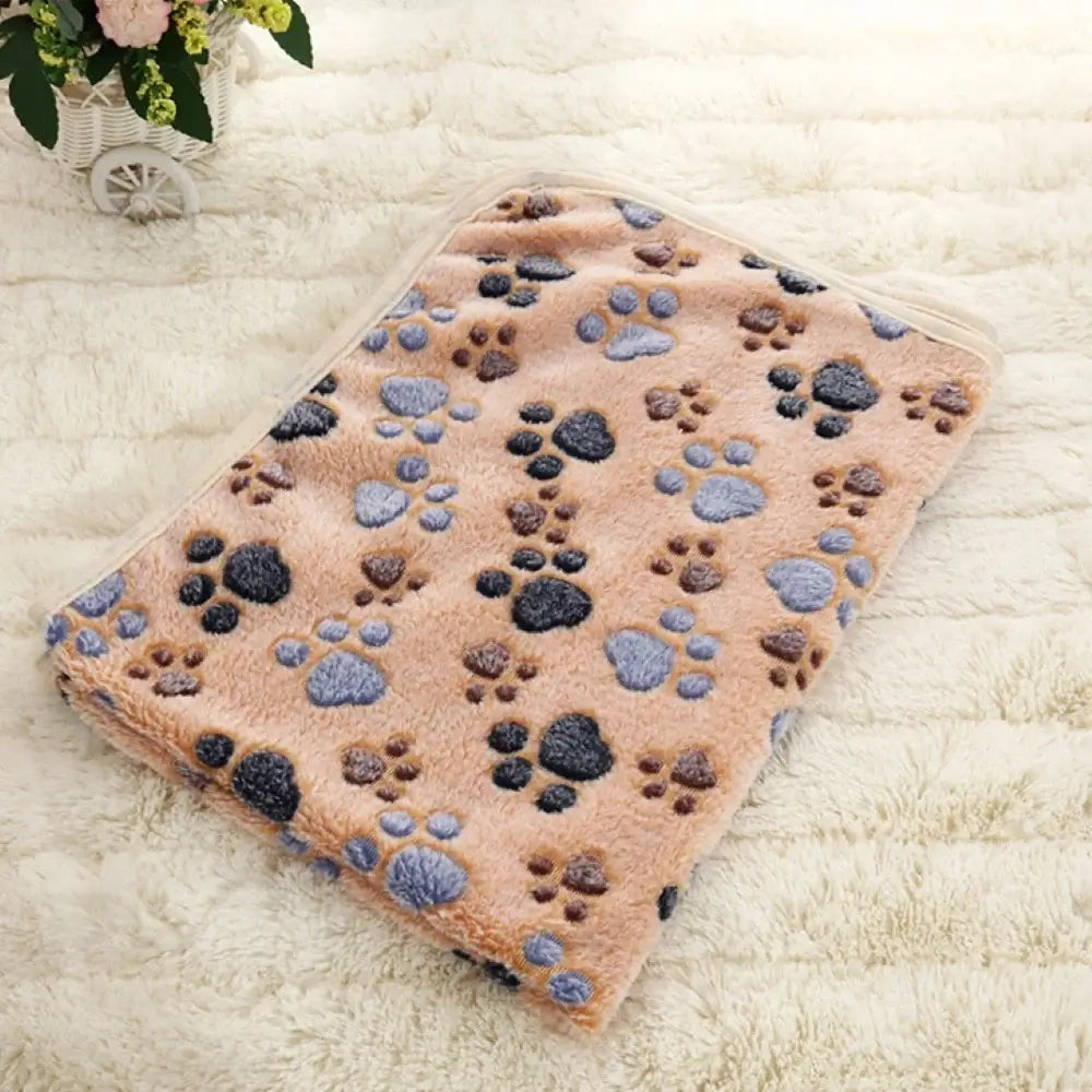🐾 Dogzeno™ Soft Paw Print Pet Blanket