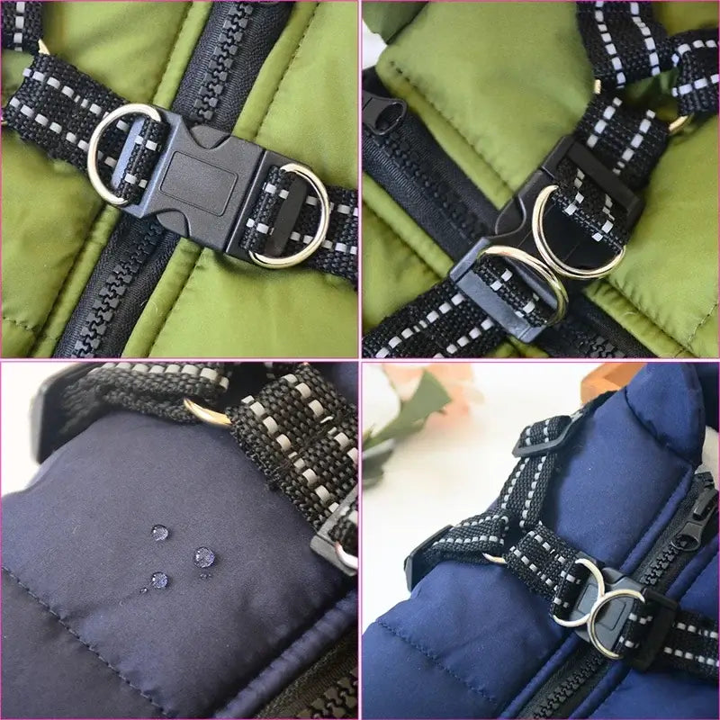 Waterproof Dog Jacket with Harness – Warm Winter Coat for Large Dogs