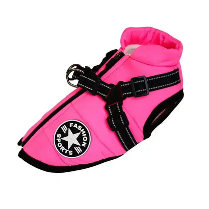 Waterproof Dog Jacket with Harness – Warm Winter Coat for Large Dogs